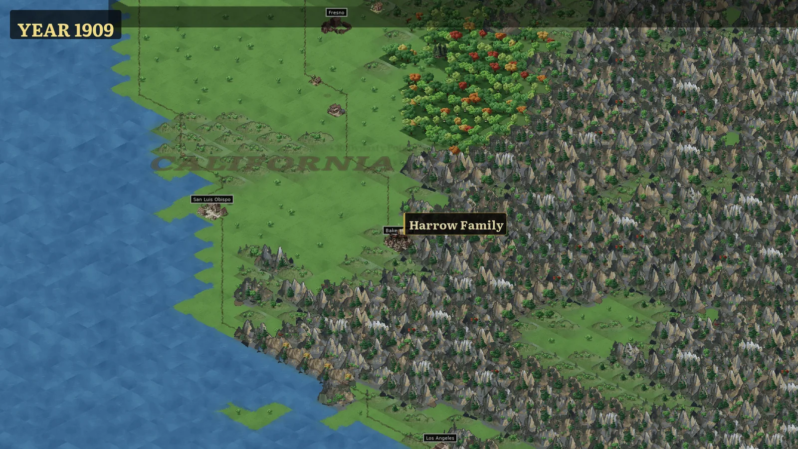 The Harrow family reaches California as the frontier changes